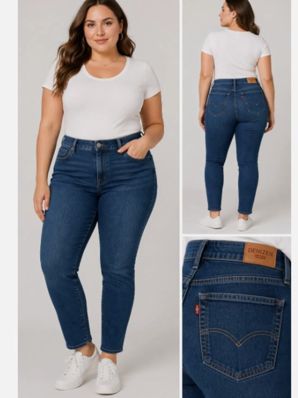 Denizen Levis Jeans Womens Size 16 Blue Cotton Stretch High Rise Ankle Skinny